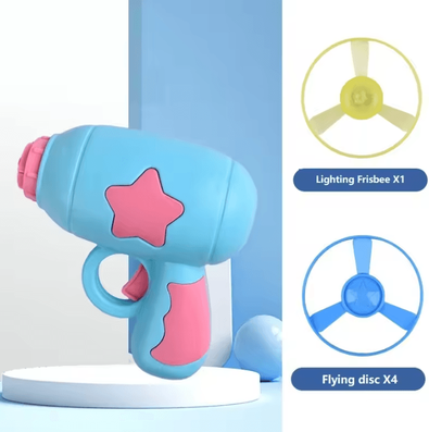 Inspire Curations LaunchPaws Mini Flying Disc Cat Toy Shooter For Interactive Play 4 light Blue