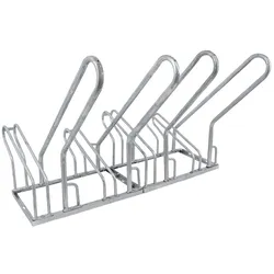 Baumarktplus Fahrradständer für 4 Fahrräder 140x40x83 cm Stahl feuerverzinkt 2x2 höhenversetzt mit Anlehnbügel
