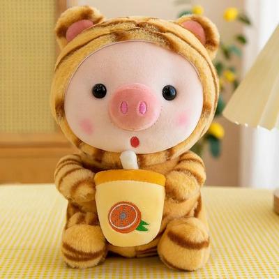 Uplifted Finds Cartoon Animal Transformation Milk Tea Pig Plush Toy tiger