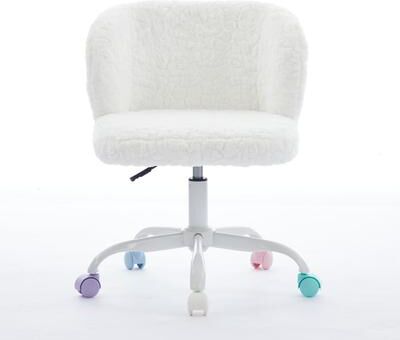 DEVERA Soft Artificial Rabbit Hair Office Chair