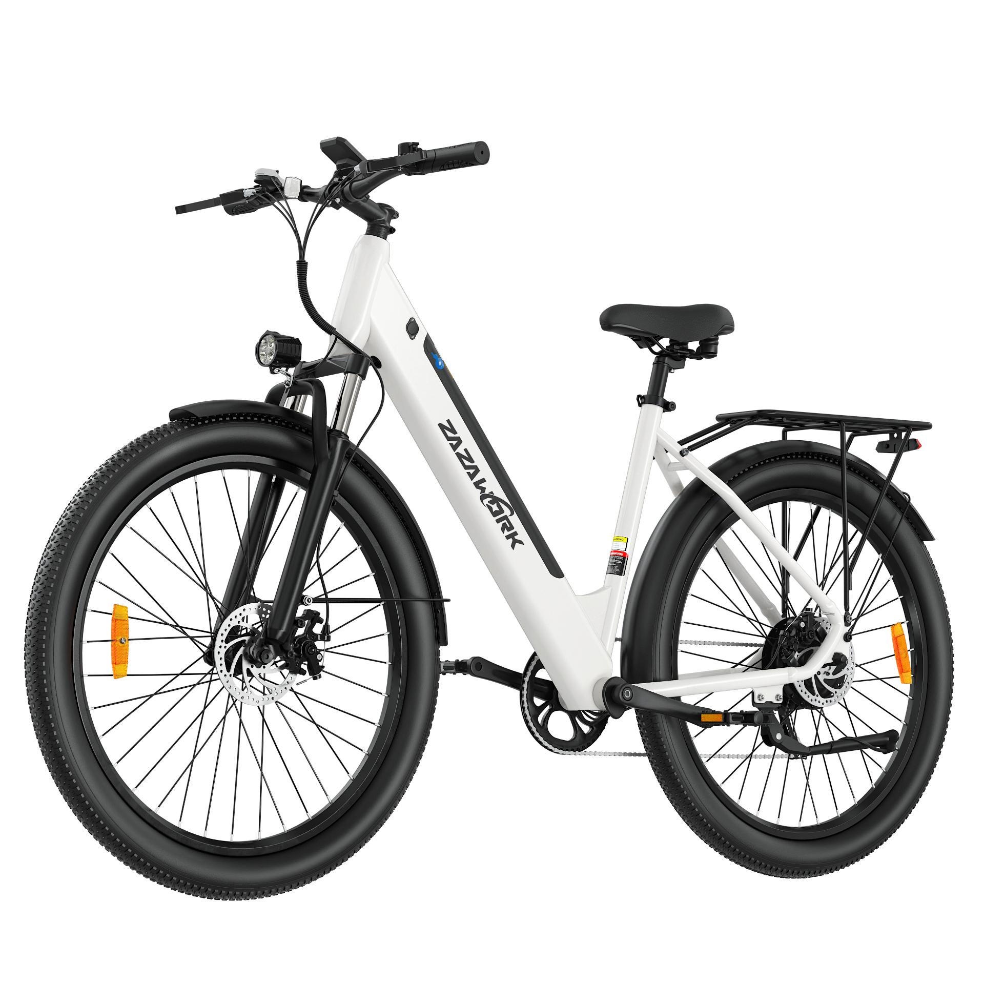 Elektro-Fahrrad C28 für den Stadtverkehr, 36 V 20 Ah, 250 W, 29-Zoll, maximale Tragfähigkeit 120 kg, mechanische Scheibenbremsen, weiß