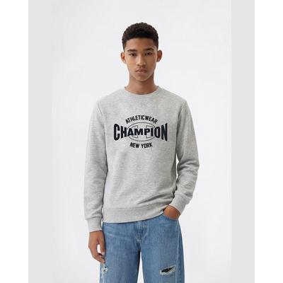 Sweatshirt CHAMPION "SPORTWEAR CREWNECK Standard Fit", Jungen, Gr. M, grau (noxm), Obermaterial: 55% Baumwolle, 45% Polyester, Sweatshirts Sweatshirt, für Kinder und Jugendliche