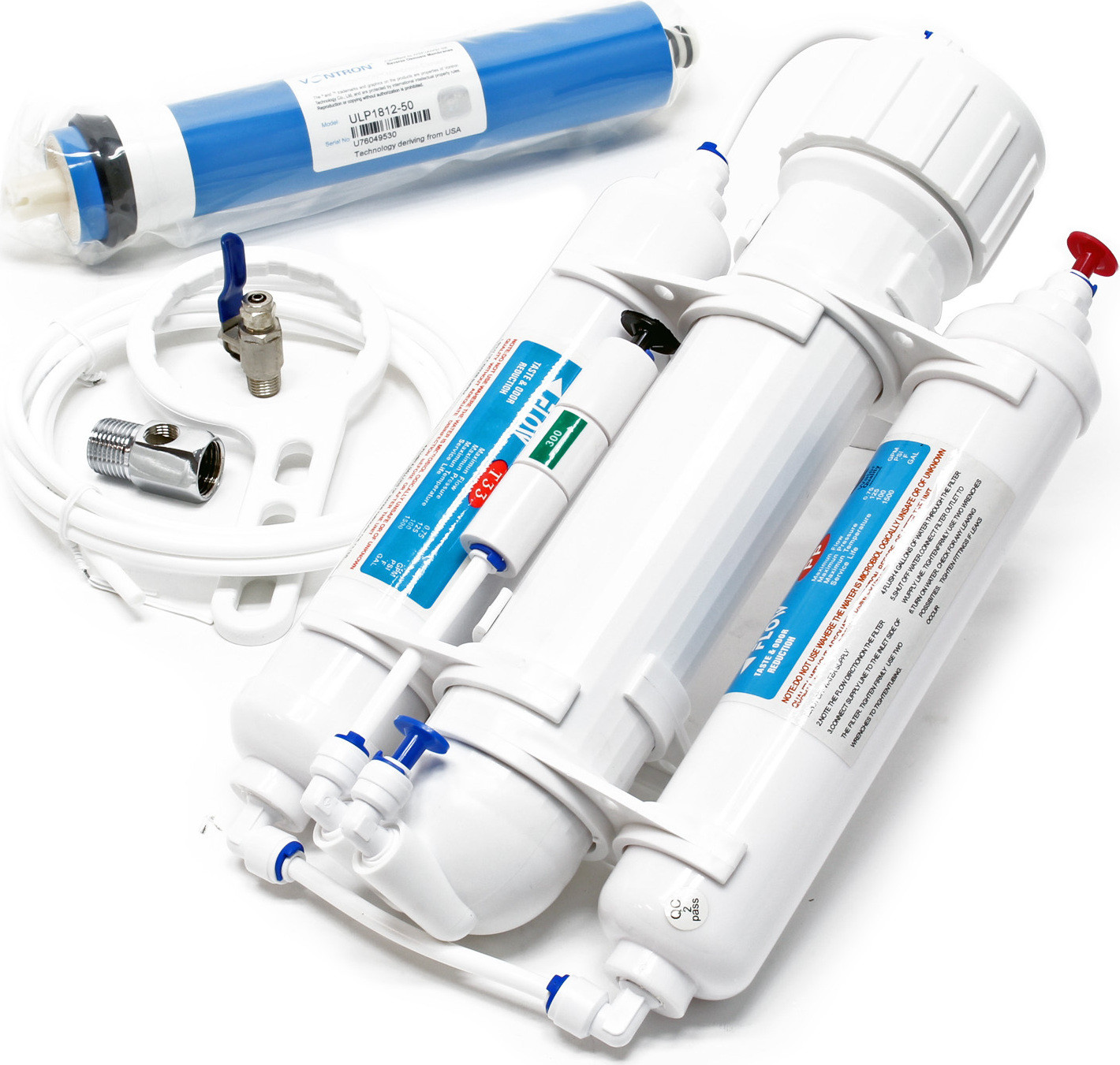 Naturewater Omgekeerde Osmose Systeem, 3-traps RO-waterfilter voor drinkwater, 190 liter per dag, 50 GPD