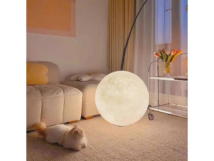 Lampadaire LED Nordic Moon, Lampadaire rond, Décoration de la maison, Éclairage de chambre à coucher, Lampe de chevet, Luminaire