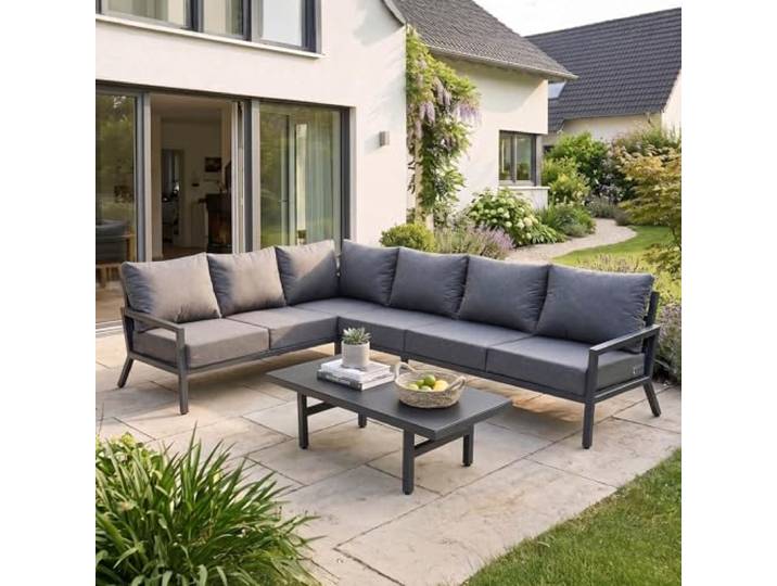 BRAST Gartenlounge-Set Aluminium Adria viele Varianten & Module bis zu 5 Personen Sofa Sessel Tisch korrosionsfrei wetterfest Loungemöbel Essgruppe Ecksofa Set 1