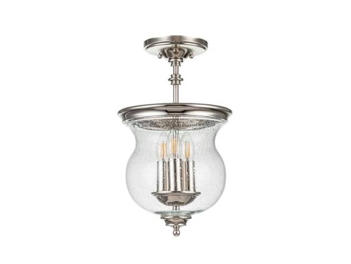 Elstead Pickering Lane Hangende plafondlamp met 3 lichtlantaarns, gepolijst nikkel