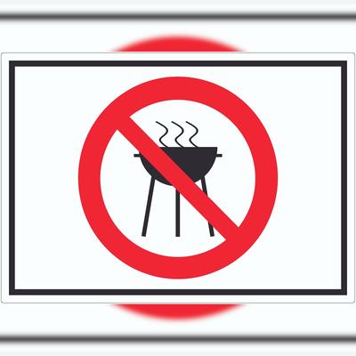 HB-Druck Grillen verboten Symbol Aufkleber A3 (297x420mm)