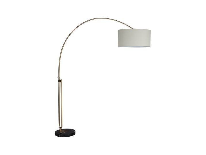 Design Bogenlampe „Archie“ mit Marmorsockel Leinen Dutchbone