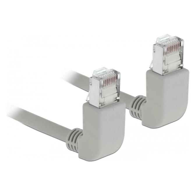 Delock Patch-Kabel RJ-45 (M) nach oben gewinkelt bis RJ-45 (M) nach oben gewinkelt (S/FTP, CAT6a, 0.50 m) (83513)