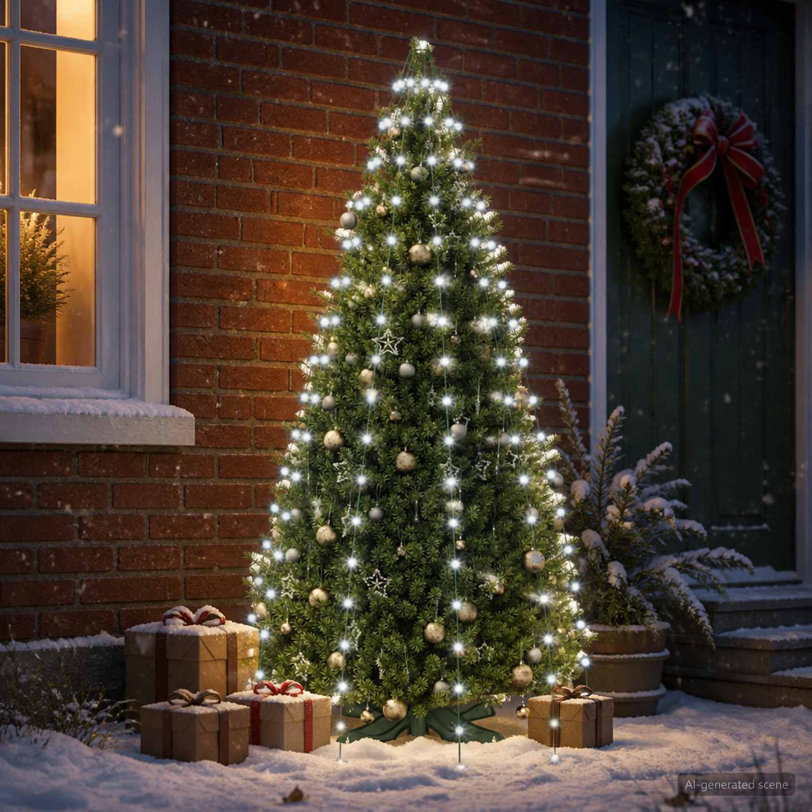 vidaXL Lumières pour sapin de Noël 180 LED Blanc froid 180 cm