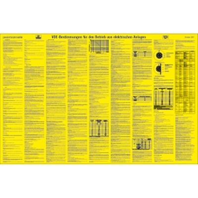 Schild VDE-Bestimmungen für den Betrieb von elektr. Anlagen, Kunststoff, 1000x660 mm