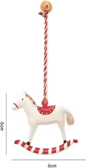 Inspire Picks Nordic Double Sided Christmas Tree Ornament Iron Angel & Soldier Hanging Decoration horse Red