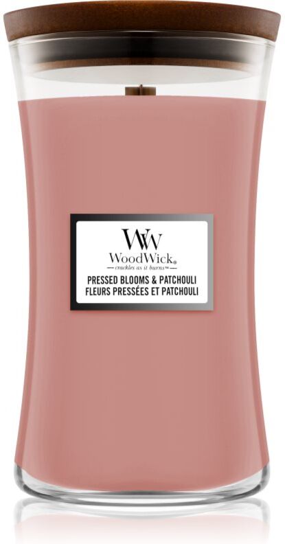 Woodwick Pressed Blooms & Patchouli scented candle with wooden wick 609.5 g