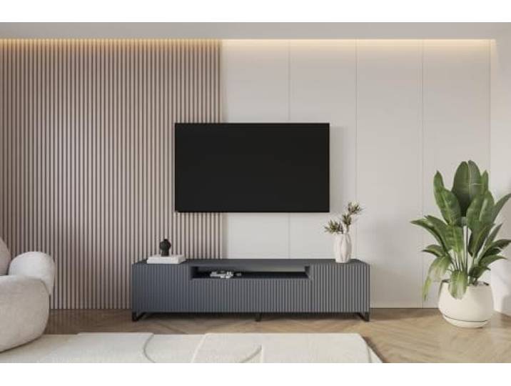 ALTDECOR TV-Schrank Fernsehtisch - NOA-2-S - 200x53x41 - Graphit Lowboard TV Möbel TV Cabinet Fernsehschrank für das Wohnzimmer TV Kommode TV Tisch TV Sideboard TV Board