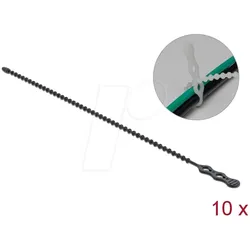 DELOCK 18966 - Kabelbinder, wiederverwendbar, 210 x 4,5 mm, schwarz, 10 Stk