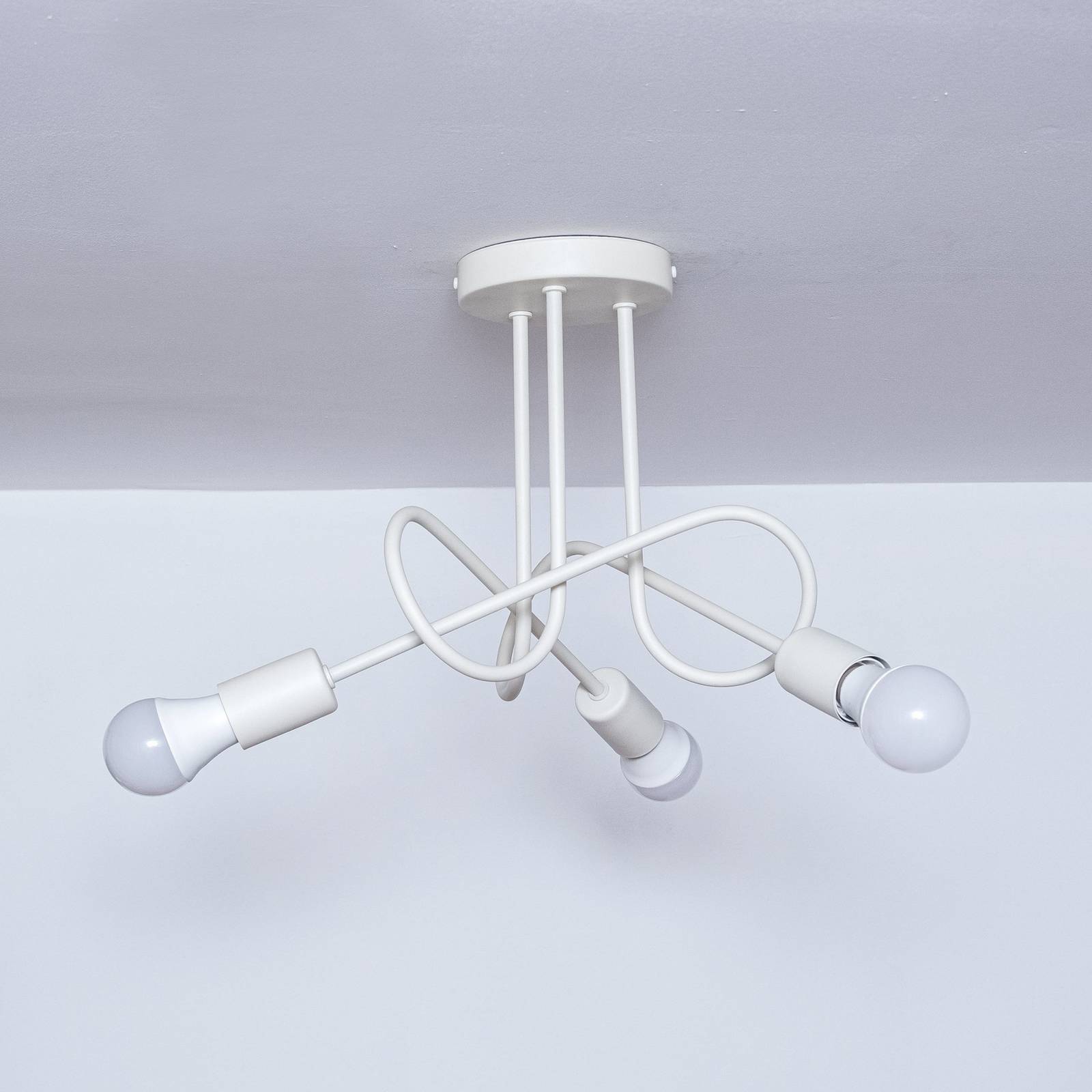 Ceiling Light Oxford HELAM, dimmable, Cream / amber, Living / Dining Room, metal, Ceiling Light