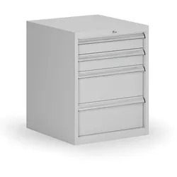 Werkstatt-Hängebox zum Tisch G8, 4 Schubladen, 560 x 600 x 700 mm, grau