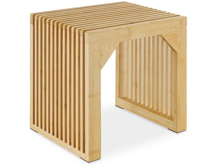 Hocker/Sitzbank Ribb, Lamellenoptik, belastbar bis 350 kg - Bambus