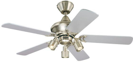 Ophelia & Co. Ticonderoga 105cm Ceiling Fan with Light Kit Silver;Weathered Maple 105cm