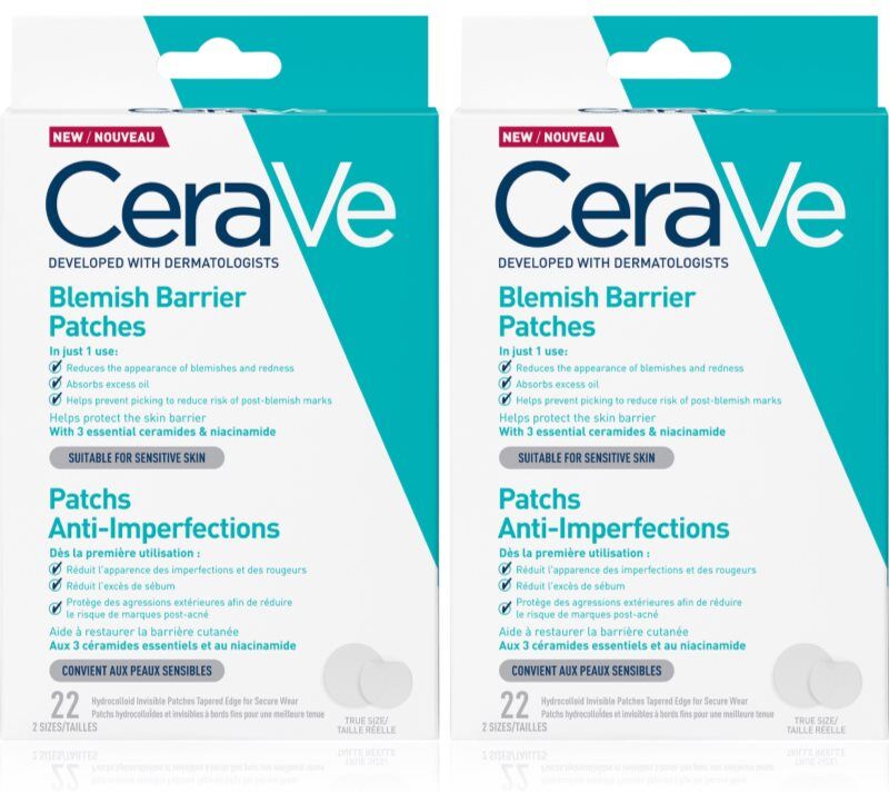 CeraVe Blemish Control Barrier Patches set against imperfections in acne-prone skin