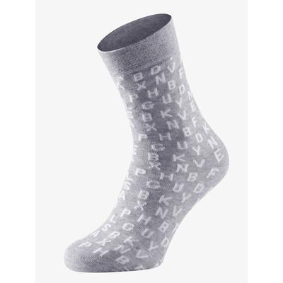 Socken WÄSCHEPUR, Damen, Gr. 2/39, grau (grau, weiß), 80% Baumwolle, 18% Polyamid, 2% Elasthan, Socken Socken