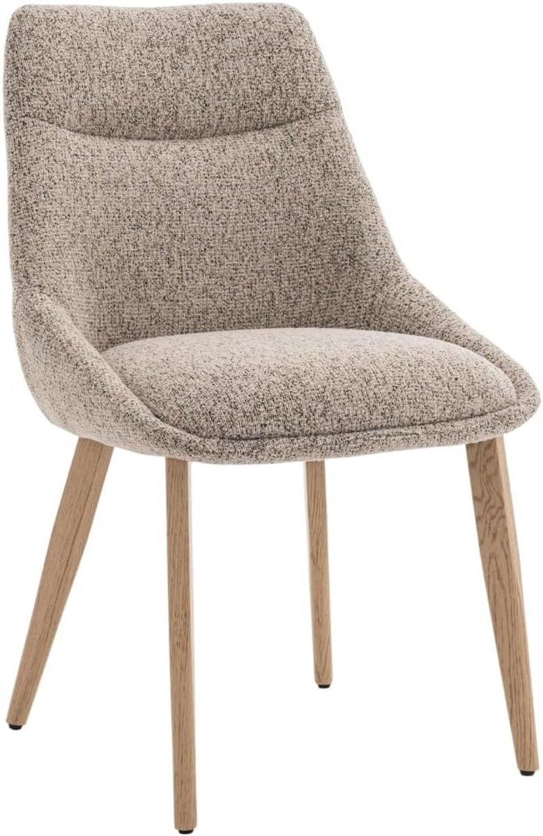Eetkamerstoel Malou - Taupe/Naturel - Set van 2