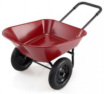 Costway 2 Tire Heavy-duty Dolly Utility Cart Wheelbarrow Garden Cart-Red