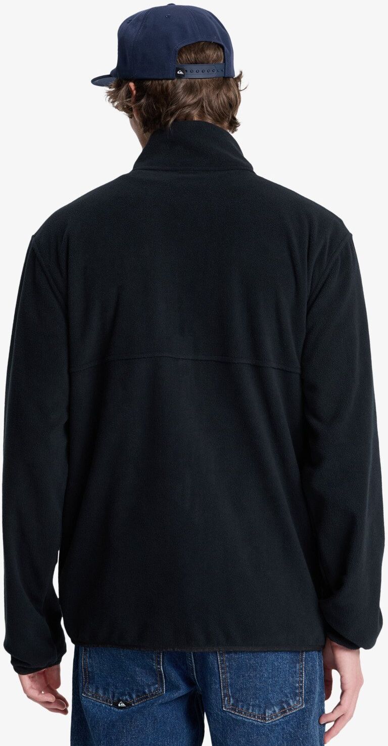 Fleecejacke QUIKSILVER "NO DESTINATION FZ", Herren, Gr. M, schwarz, Fleece, Obermaterial: 100% Polyester, unifarben, Basic hüftbedeckend, elastischer Bund, Jacken Fleecejacke, mit Reissverschluss, hüftbedeckende Länge schwarz M