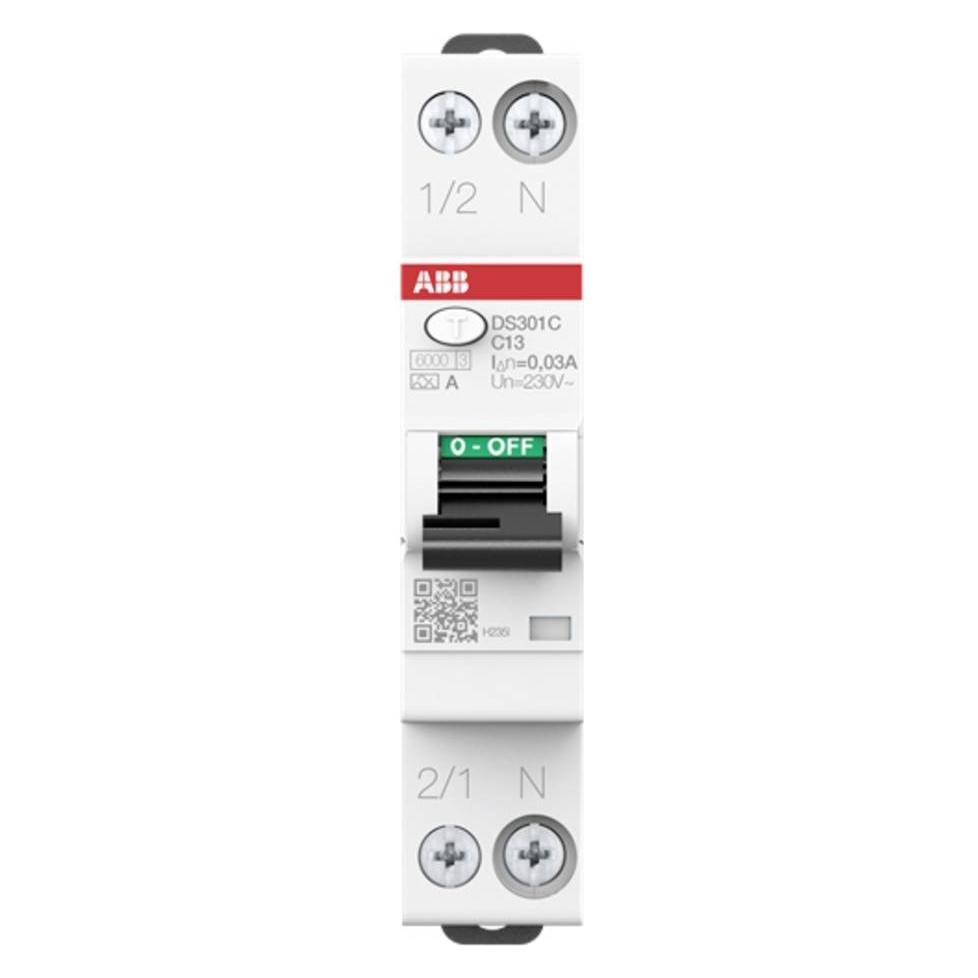 ABB DS301CC13A30 DS301CA-C13/0,03 FI/LS-Schalter 6kA 1P+N 2CSR255163R1134 (2CSR255163R1134)