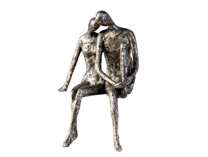Skulptur Couple Silberfarben