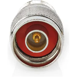 Nedis Satelliten- und Antennenadapter N Stecker PL259 Buchse Vernickelt 75 Ohm Gerade Metall Silber (75 dB, Antennenkabel), Antennenkabel