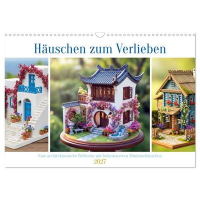 Häuschen zum Verlieben (Wandkalender 2027 DIN A3 quer), CALVENDO Monatskalender