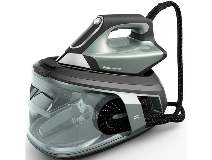 ROWENTA Dampfbügelstation Force Pro 500, mühelose Textilpflege mit 2 Modi (MAX und ECO) , grün (eukalyptus), Dampfbügelstationen, sofortiger Dampf dank Quicksteam-Technologie, Kalk-Kollektor, VR9042, Dampfbügelstation