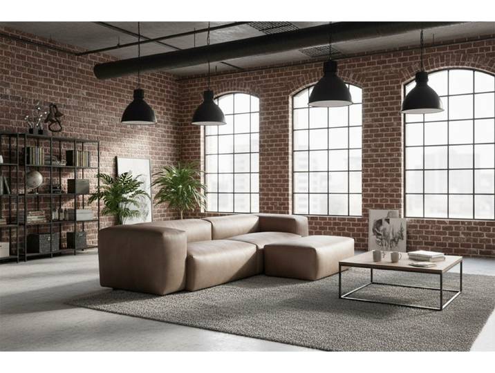 KAWOLA 4-Sitzer CELESTE – Nachhaltig & modern mit Lederfaserstoff anthrazit, Pflegeleichtes Designsofa – Stilvoll, komfortabel, langlebig