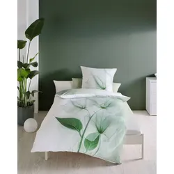 kaeppel Bettwäsche Satin Floating - Designer Digital grün 155x220 cm + 80x80 cm