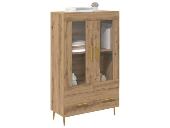 KTHLBRH Sideboard Eiche Handwerk 69,5 x 31 x 115 cm Schichtholz und Glas, 1 Schublade, 2 Einlegeböden, 2 Türen, max. Belastung 60 kg