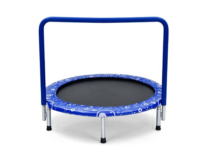 92cm Mini Trampoline Opvouwbare Trampoline voor Peuters Draagbare Fitness Trampoline Blauw + Zwart