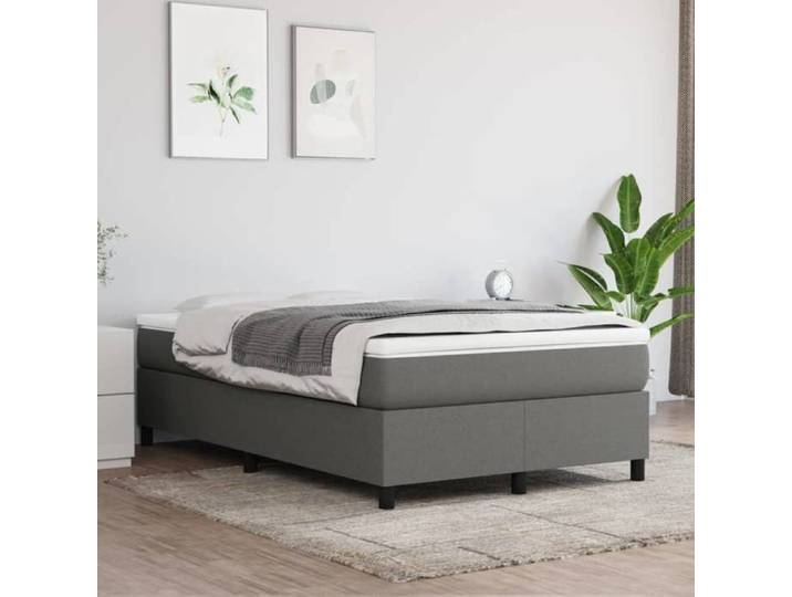 Cadre à lattes gris foncé 120x200 cm tissu sans matelas cadre mi-double discret silencieux offrant des nuits paisibles