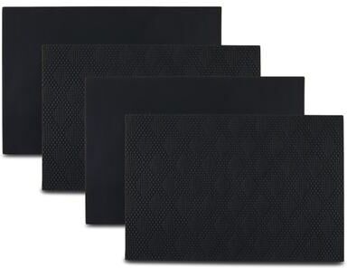 Dainty Home Basel Premium Vegan Leather Reversible 2 Pattern Rectangular Placemat Set Of 4