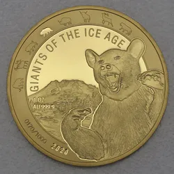 Goldmünze 1oz "Höhlenbär" 2020 Giants of Ice Age (Ghana)