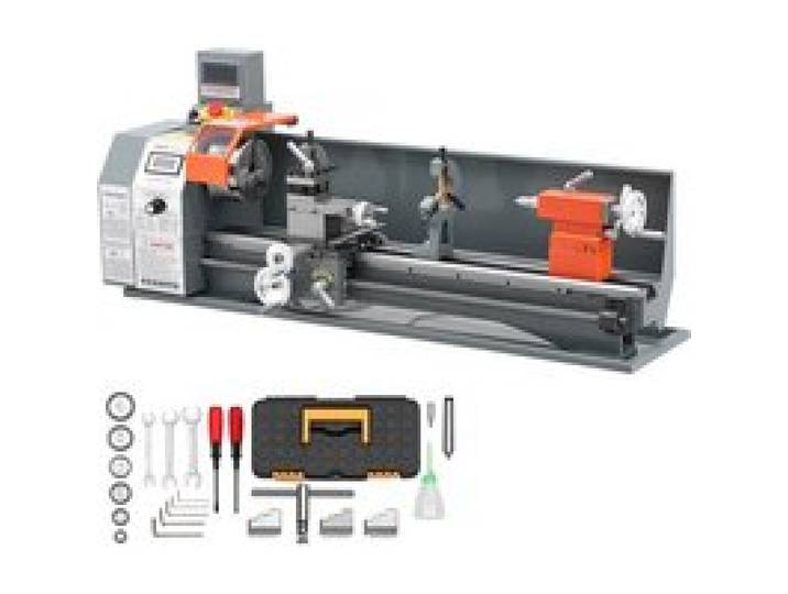 VEVOR Metalldrehmaschine 254 x 762 mm 1100 W Tischdrehmaschine 3000 U/min für Drehen, Bohren, Gewindeschneiden & Rändeln, mit Linearskala, Digitalanzeige, Umkehrbarer Drehrichtung & Metallzahnrädern