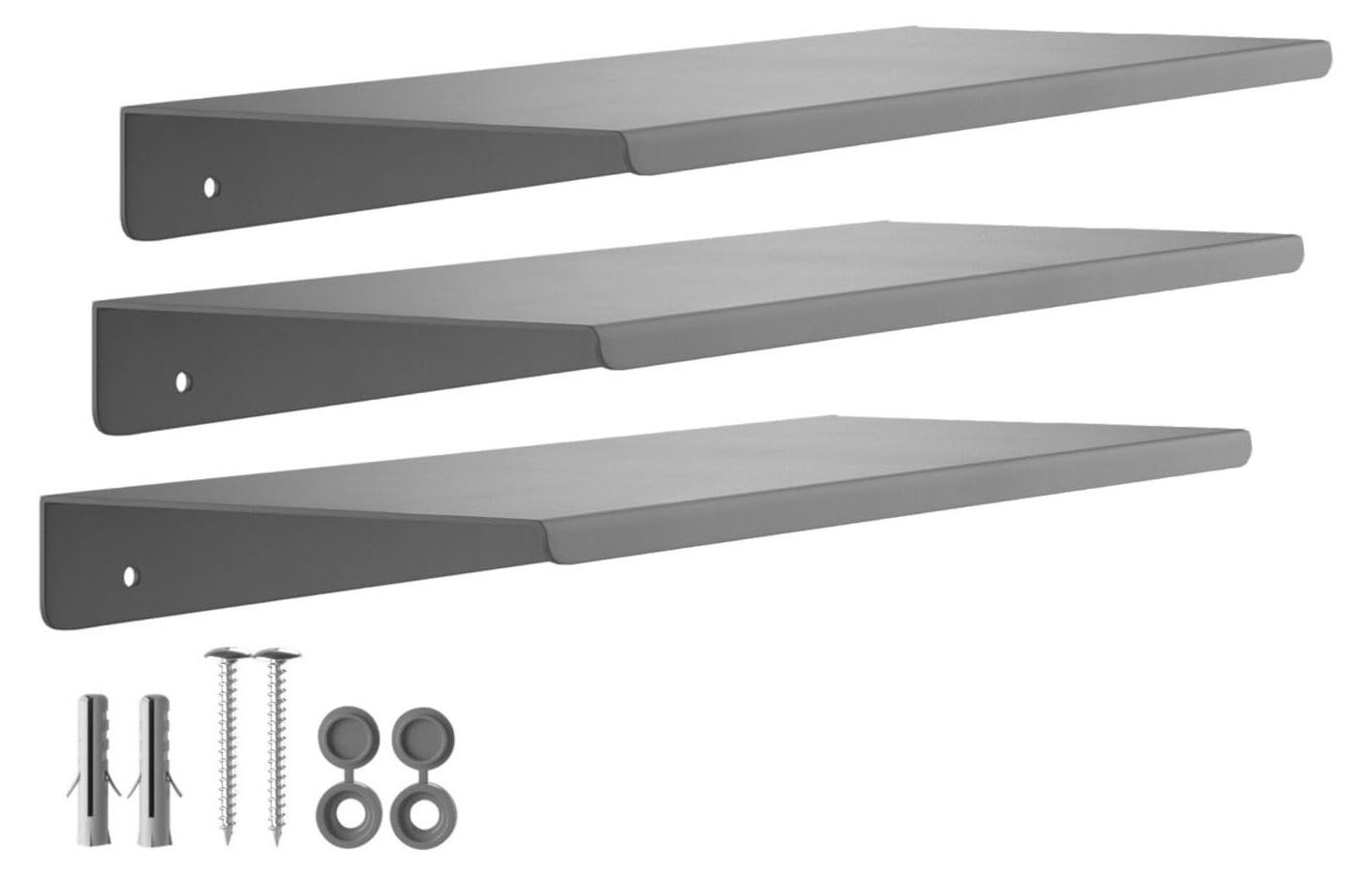 Set van 3 moderne wandplanken HOVER-IV, antracietkleur