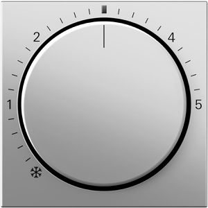Gira Raumthermostat Abdeckung 2702600, analog, Edelstahl glänzend, mit Regler und Kontrollleuchte