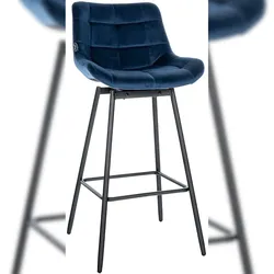 Proregal CHEFGASTRO Barhocker GOLDEN GATE Schwenkbar Samt HxBxT 105x49x56cm Blau Barstuhl