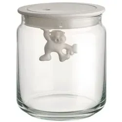 Alessi Küchendose Gianni 700 ml Glas Weiß
