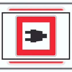 HB-Druck Nutzung von Landstromanschlüssen Symbol Schild A5 (148x210mm)