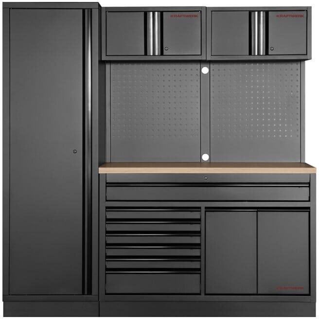 Kraftwerk MOBILIO BLK 2 pcs combiné large, panneau perforé, hêtre (3964K-BLK-021)