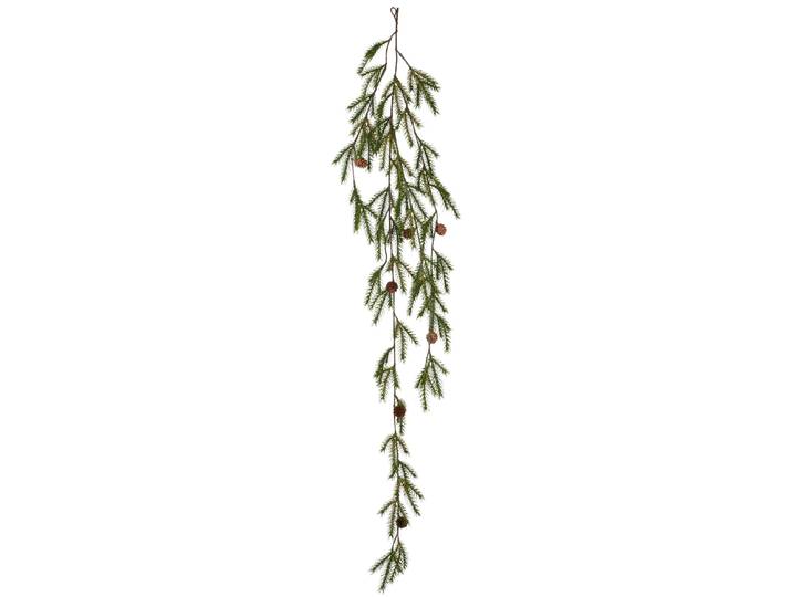 Kunstranke CREATIV GREEN Hänger mit Tannenzweigen , grün, H:136cm, Kunststoff, Kunstpflanzen, Kunstranke, mit Zapfen