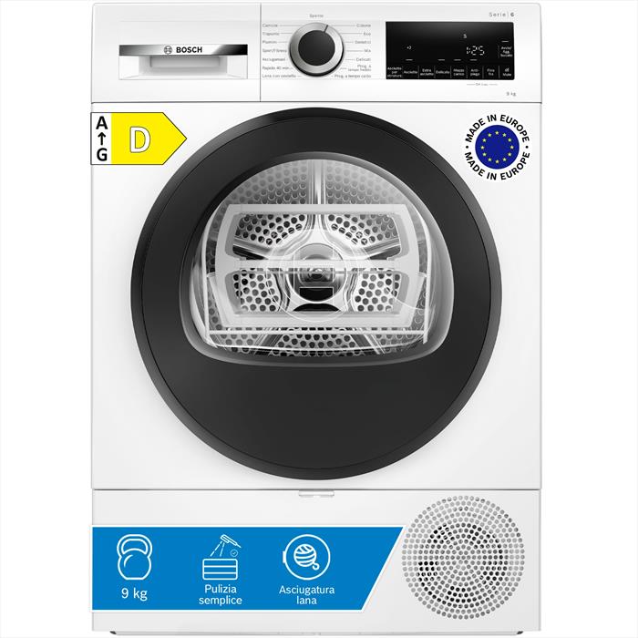 Bosch Asciugatrice Serie 6 Wqg24201it 9kg Classe D-bianco