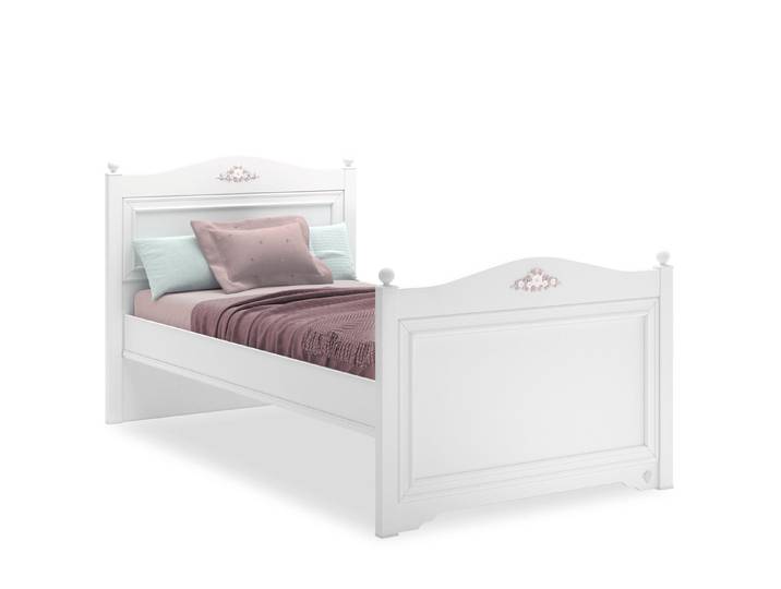 Möbel-Zeit Bett RUSTIK – Weißer Landhausstil – Erhältlich in 100x200 / 120x200 cm